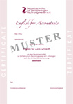 Bild Musterzertifikat English for Accountants DIZR e.V.