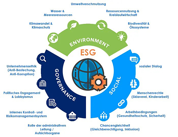 Schaubild ESG Aktivitäten und Maßnahmen